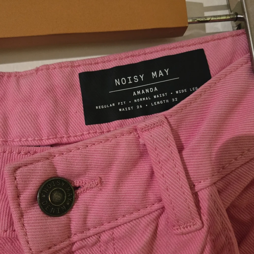 Noisy May Pink Wide Leg Jeans Amanda Style Size 26 x 32 - Picture 5 of 13
